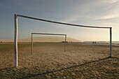 Goalposts On Empty Football Pitch
