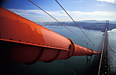 Golden Gate Bridge von der Spitze des Brückenturms