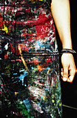Paint Splattered Apron And Arm, Close Up