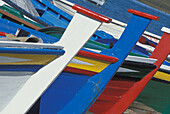 Colorful Painted Boats Lined Up