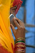 Rajasthani Woman With Mobile Phone