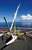 Fishing Boats On Black Sand Beach