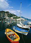 Boats In The Harbor Along The Amalfi Coast