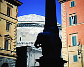 Obelisk Of Santa Maria Sopra Minerva With Pantheon In Background