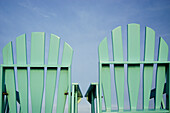 Two Adirondack Chairs From The Rear, Close Up