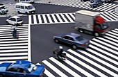 Pedestrian Crossing In Ginza, High Angle View