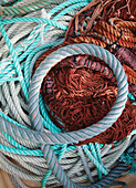 Fischer mit Seil und Netzen, Nahaufnahme