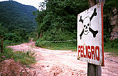 Danger Sign With Skull And Crossbones