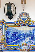 Tiles And Clock On Railway Station, Close Up