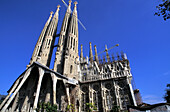 La Sagrada Familia, Ansicht aus niedrigem Winkel