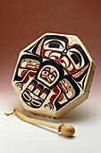 Ceremonial Tlingit Skin Drum Southeast Alaska