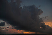 Rain cloud during a stormy sunset; Ranveli island, south ari atoll, maldives