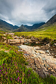 Small River In Coire Na Creiche (The Fairy Pools) Near Glen Brittle With The Hills Of The Black Cuillin In The Distance; Isle Of Skye, Scotland