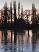 Sunset On The River Thames At Kingston Upon Thames; Surrey, England