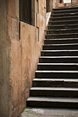 Worn Steps Inside A Building; Barcelona, Spain