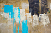 Various Paint Colours Brushed Onto A Wall In Small Strokes And Dripping; Beirut, Lebanon