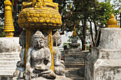Some Sculptures Of Buddha In Swayambhu Temple; Kathmandu, Nepal