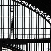 Silhouette Of Steel Beams On The Framework Of Centro Cultural Estacion Mapocho, Cultural Centre; Santiago, Santiago Metropolitan Region, Chile