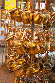 Central Iran, Esfahan, Bazar-E Bozorg Market, Copper Pots