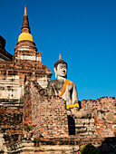 Thailand, Ayutthaya, Ayutthaya Wat Yai Chai Mongkol Buddha Statue