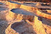 Turkey, Denizli Province, River Menderes valley, Pamukkale. Cotton castle, a natural site of hot springs and travertines, terraces of carbonate mineral pools.