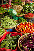 Vegetable stall, Dong Ba Market, Hue, Thua Thien-Hue Province, North Central Coast, Vietnam