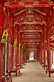 Corridor in the Forbidden Purple City, historic Hue Citadel, Imperial City, Hue, North Central Coast, Vietnam
