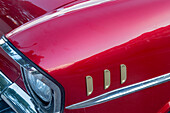 Detail of red 57 Chevrolet Bel Air in Habana, Havana, Cuba
