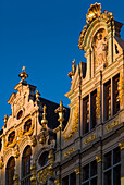 Belgium, Brussels. Grand Place, Guild Hall detail