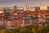 Dänemark, Jütland, Aalborg, erhöhter Blick auf die Stadt von Süden