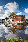 Denmark, Jutland, Tonder, Denmark's Oldest Town, buildings by the Vida River