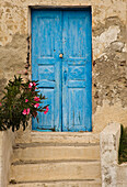 Greece, old house, door, blue