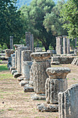 Antike griechische Ruinen, Turnhalle, Olympia, Griechenland