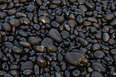 Black pebbles on the beach on the Snaefellsnes Peninsula in western Iceland