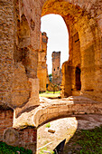 Italien, Rom. Caracalla-Thermen, wo das Wasser aus dem neuen Zweig der Aqua Marcia (Aqua Nova Antoniniana) stammt.