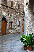 Italy, Radda in Chianti. Street view of Radda in Chianti.