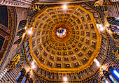 Basilica Golden Dome Cathedral, Siena, Italy. Cathedral completed from 1215 to 1263.