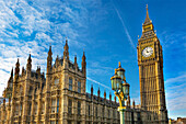 Big Ben Tower Westminster Bridge Houses of Parliament Westminster, London, England. Named after the Bell in the Tower. Has kept exact time since 1859.