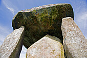 UK, Wales, Newport. Pentre Ifan Cromlech, a well, preserved ancient burial chamber (dolman).