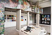 Photo of interior designer's showroom and open plan workspace