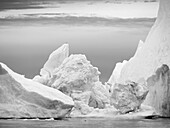 Ilulissat-Eisfjord in der Diskobucht. Der Eisfjord steht auf der Liste des UNESCO-Welterbes, Grönland.