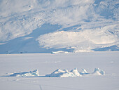 Frozen Melville Bay, near Kullorsuaq in the far north of West Greenland.