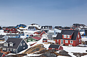 Greenland, Nuuk, Kolonihavn area, residential houses