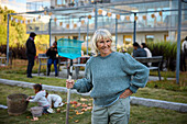 Smiling woman looking at camera