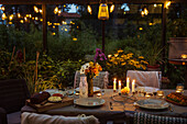 Table set in greenhouse