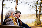 Senior couple resting in park