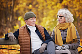 Senior couple resting in park