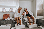 Women relaxing in spa