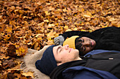 Young couple lying together