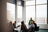 People talking during business meeting